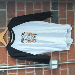 American Apparel 3/4 Long Sleeve Graphic Baseball T-shirt Size L Large Like New